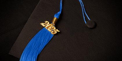 blue tassel